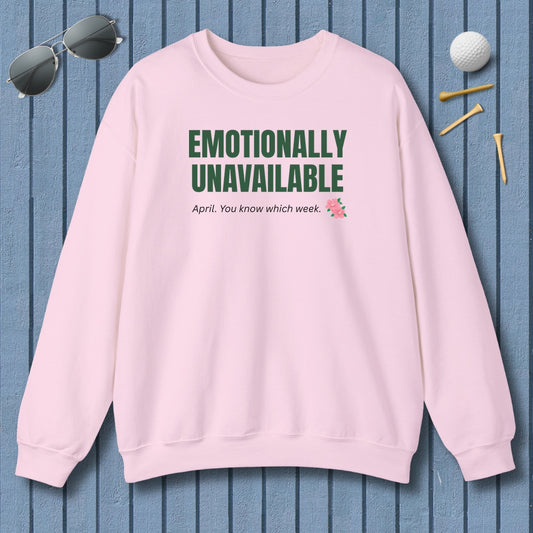 Emotionally Unavailable - Adult Golf Sweatshirt in Light Pink