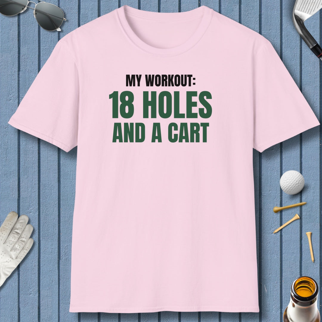 My Workout: 18 Holes - Adult Golf T-Shirt in Light Pink