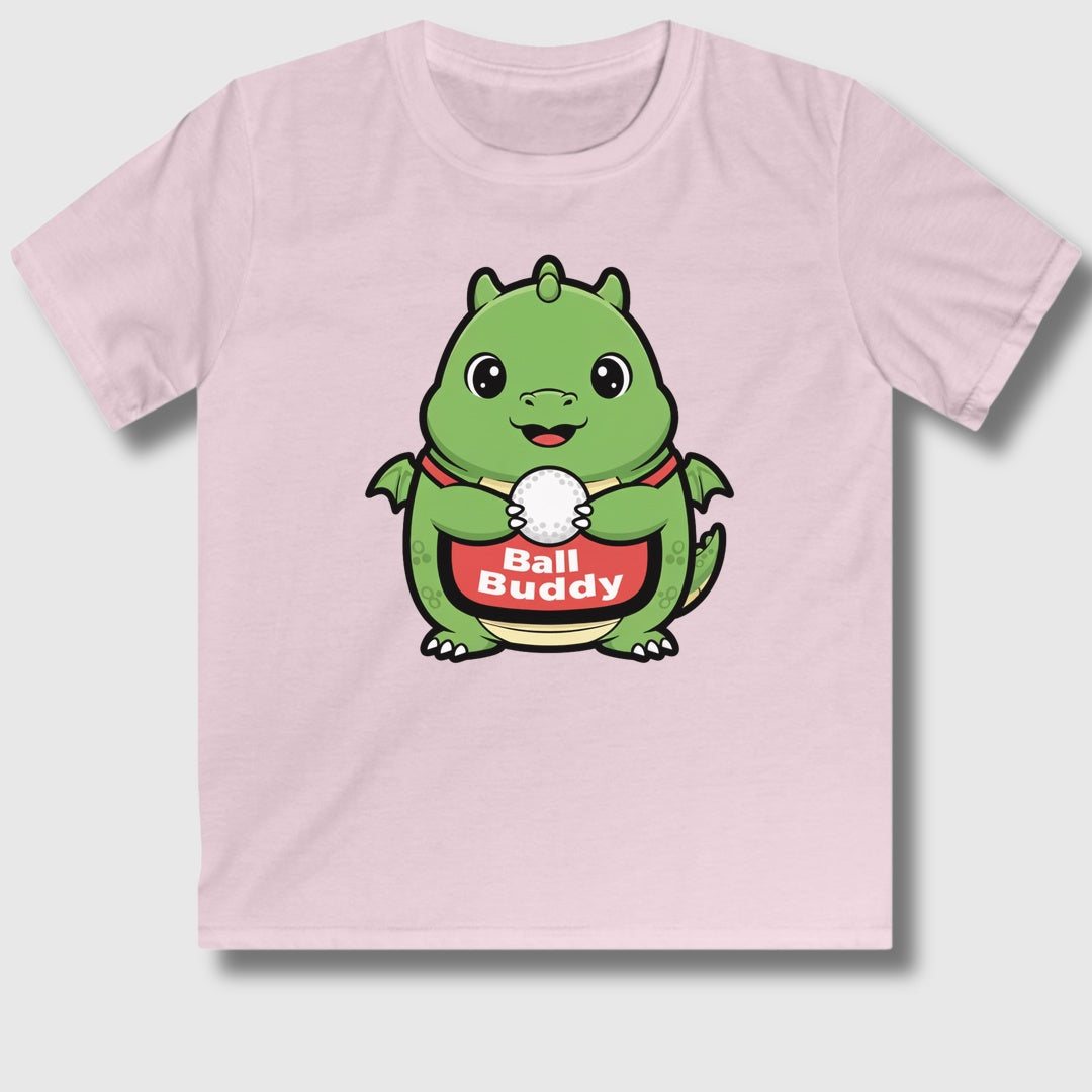 Ball Buddy Dragon - Youth Golf T-Shirt in Light Pink