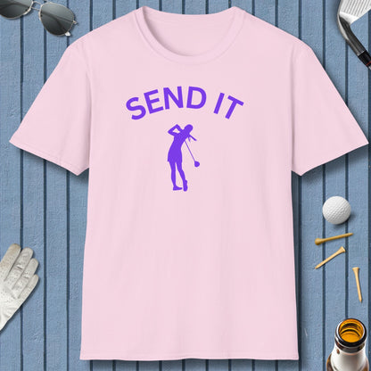 SEND IT (Female) - Adult Golf T-Shirt in Light Pink