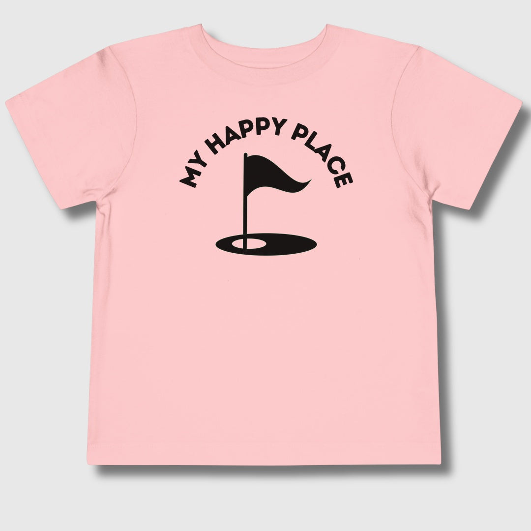 My Happy Place - Toddler Golf T-Shirt in Light Pink