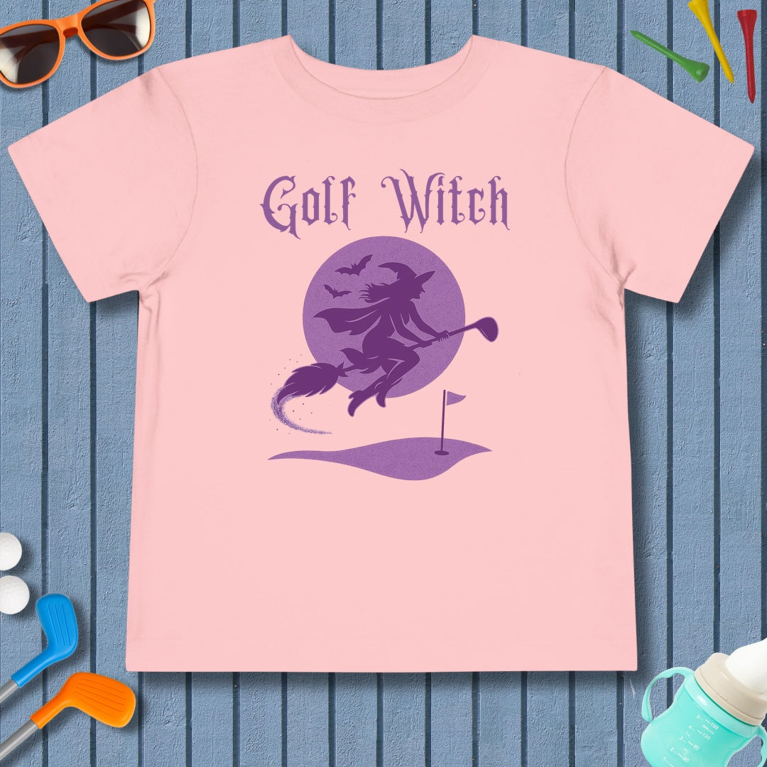 Golf Witch - Toddler Golf T-Shirt in Pink