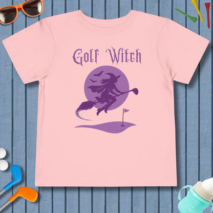 Golf Witch - Toddler Golf T-Shirt in Pink