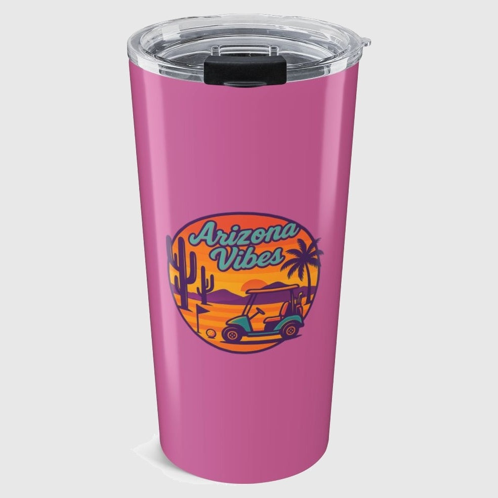 Golf Vibes - Arizona - Desert Edition Golf Destination - 20oz Tumbler in Light Pink