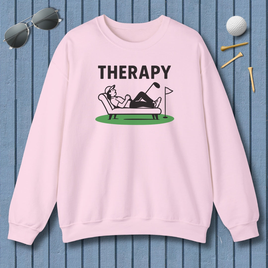 Golf Therapy - Adult Golf Sweatshirt in Light Pink