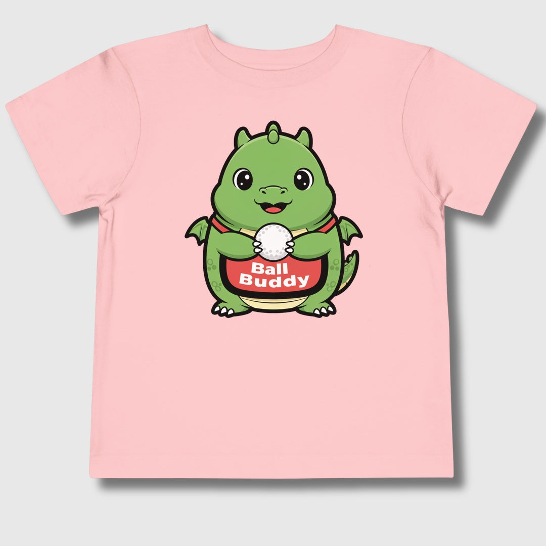 Ball Buddy Dragon - Toddler Golf T-Shirt in Light Pink