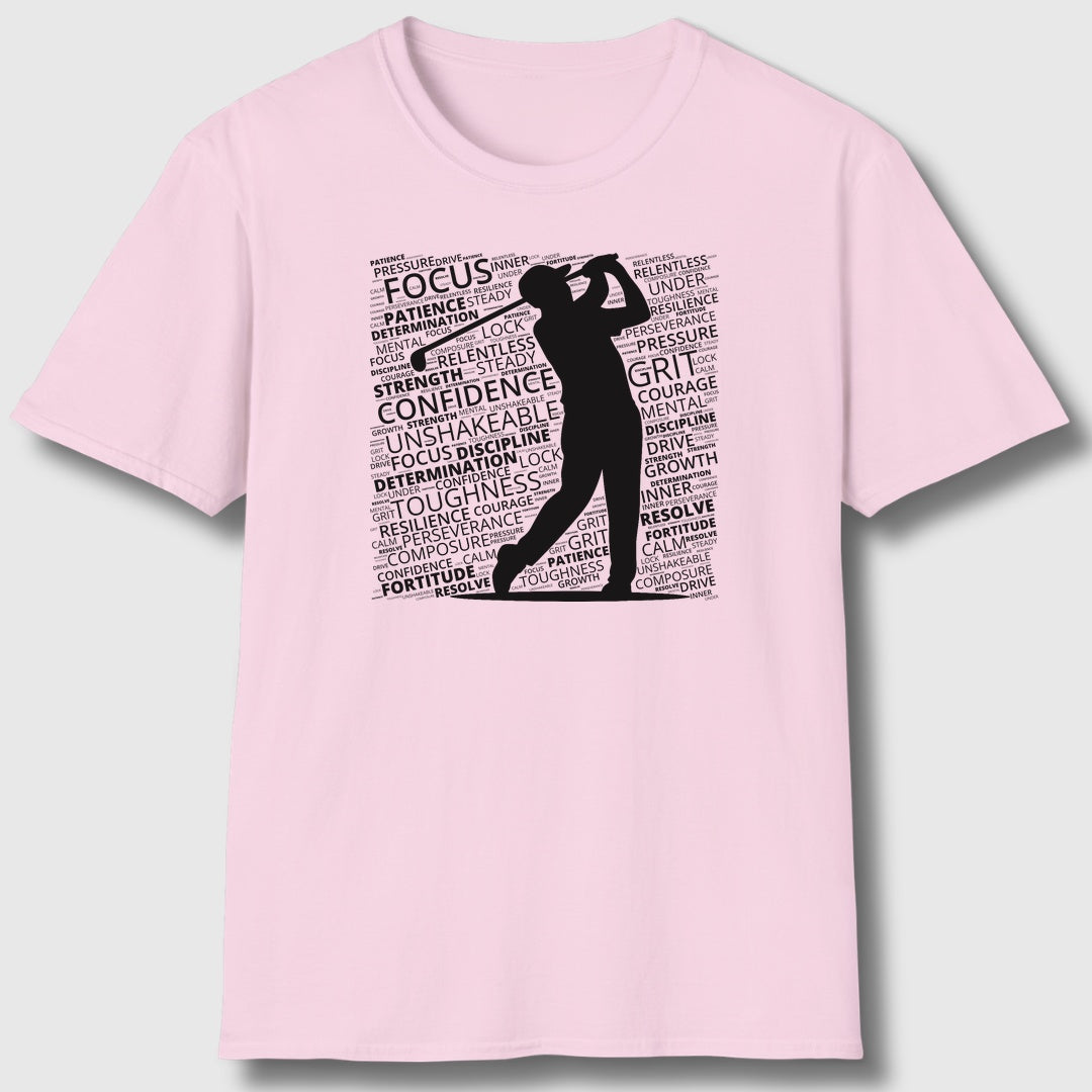 Unleash Your Mental Game (Male) - Adult Golf T-Shirt in Light Pink