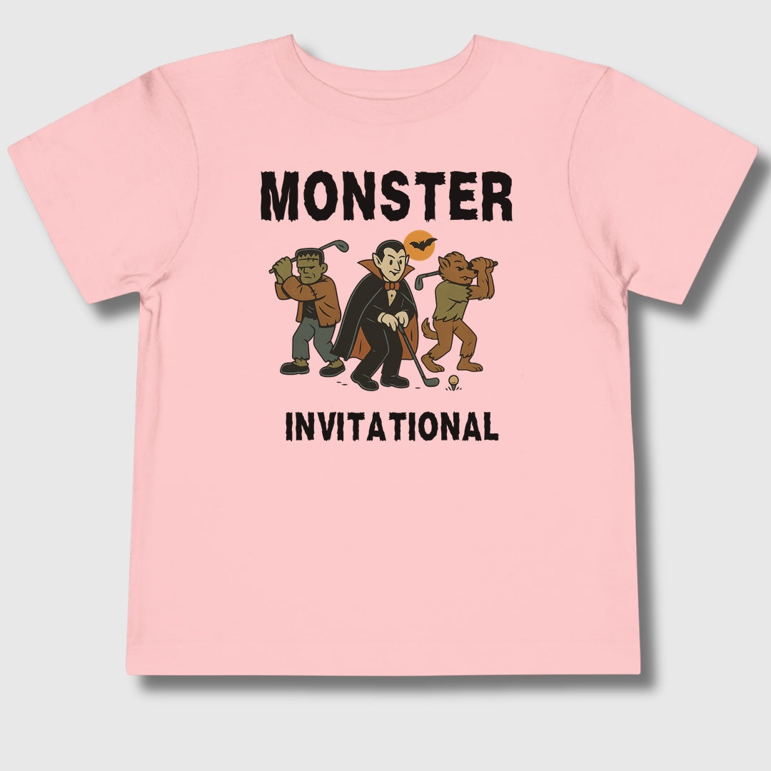 Monster Invitational - Toddler Golf T-Shirt in Light Pink
