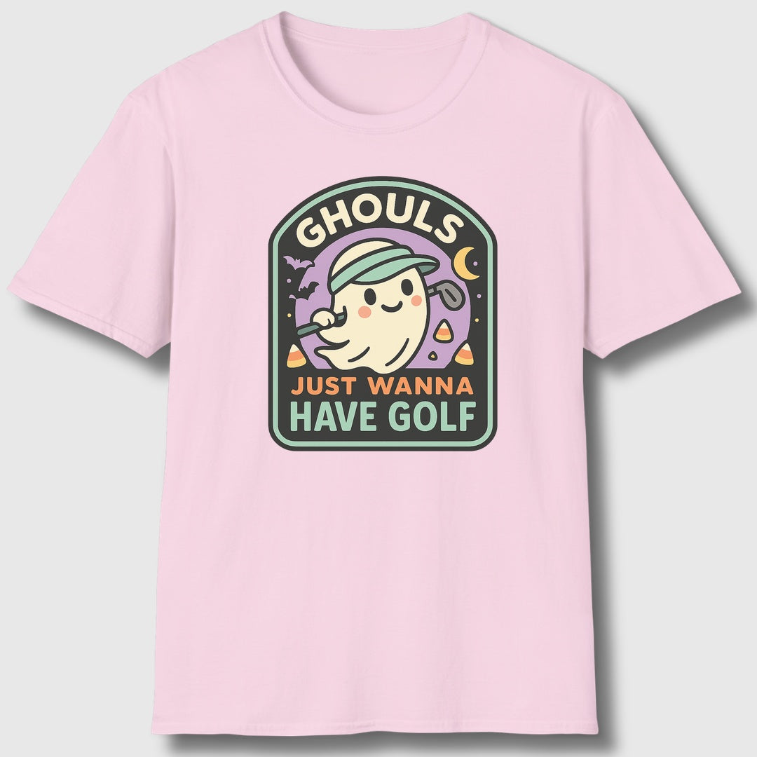 Ghouls Just Wanna Have Golf - Adult Golf T-Shirt in Light Pink