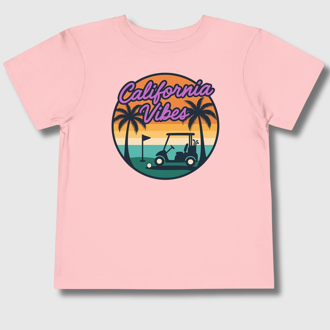 Golf Vibes - California Coast Edition - Toddler Golf T-Shirt in Light Pink
