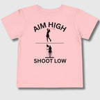 Aim High - Shoot Low (Female) - Toddler Golf T-Shirt in Light Pink