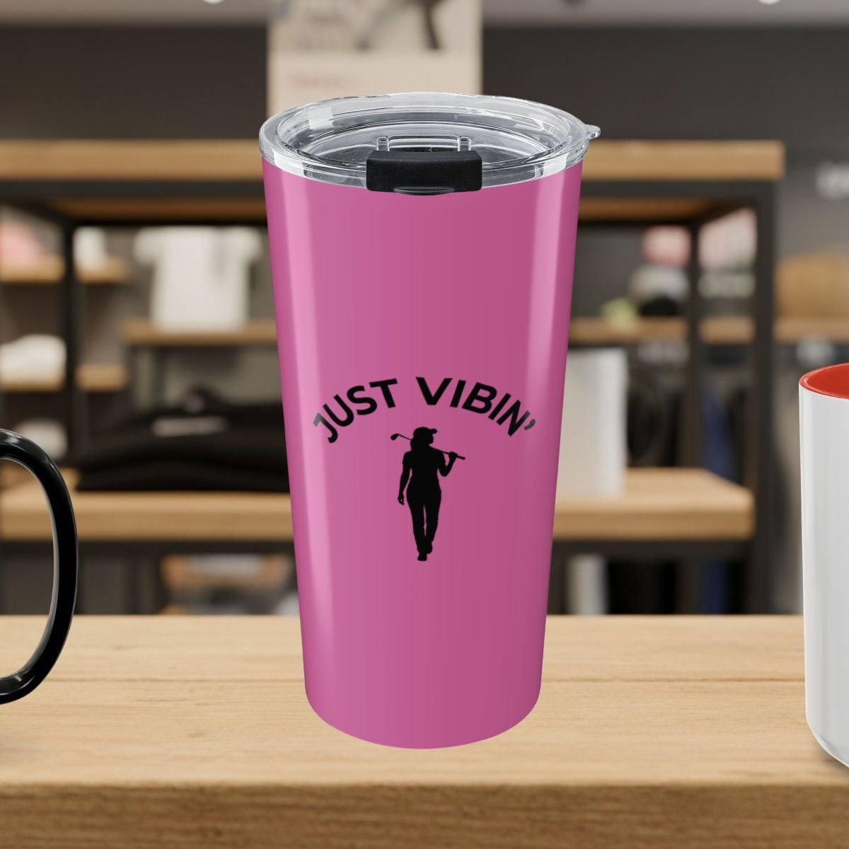 Just Vibin' - Women's - 20oz Tumbler in Light Pink
