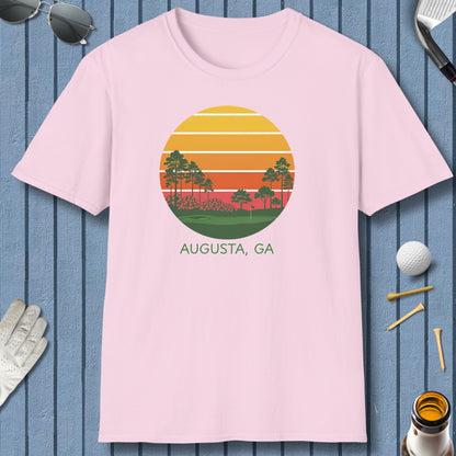Retro Sunset - Augusta - Adult Golf T-Shirt in Light Pink