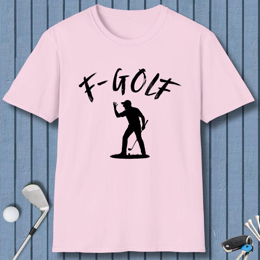 F-Golf - Male Golfer T-Shirt in Light Pink, great for casual wear. Find more fun golf focused products at oneforetheages.com