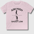 Aim High - Shoot Low (Female) - Youth Golf T-Shirt in Light Pink