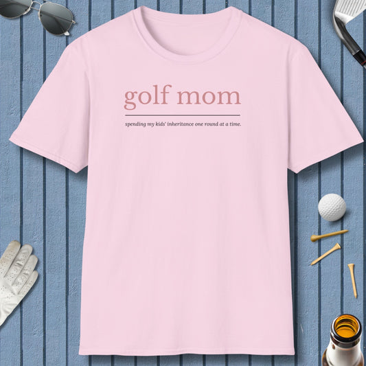 Golf Mom: Inheritance - Adult Golf T-Shirt in Light Pink