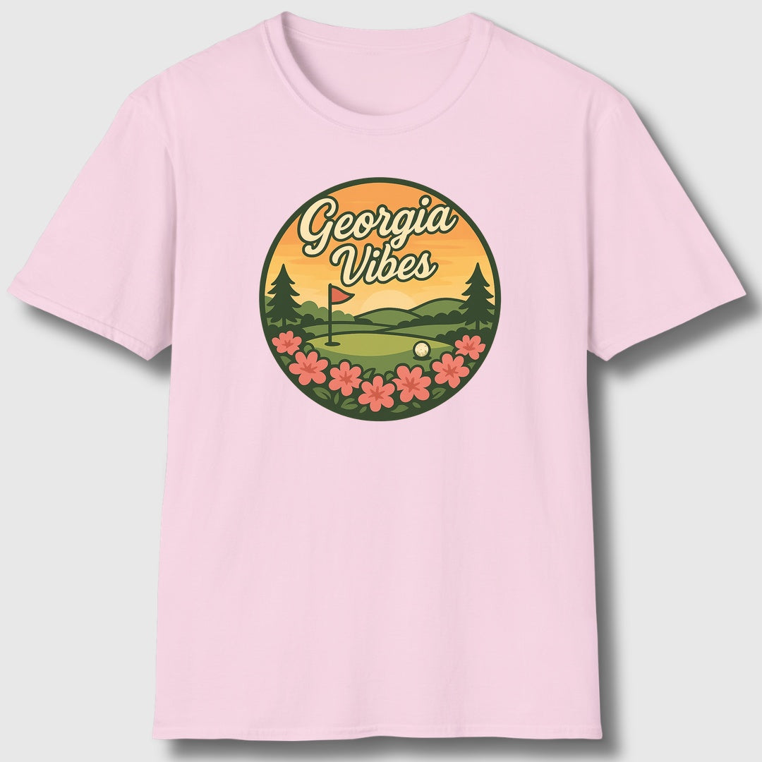 Golf Vibes - Georgia Azalea Edition - Adult Golf T-Shirt in Light Pink