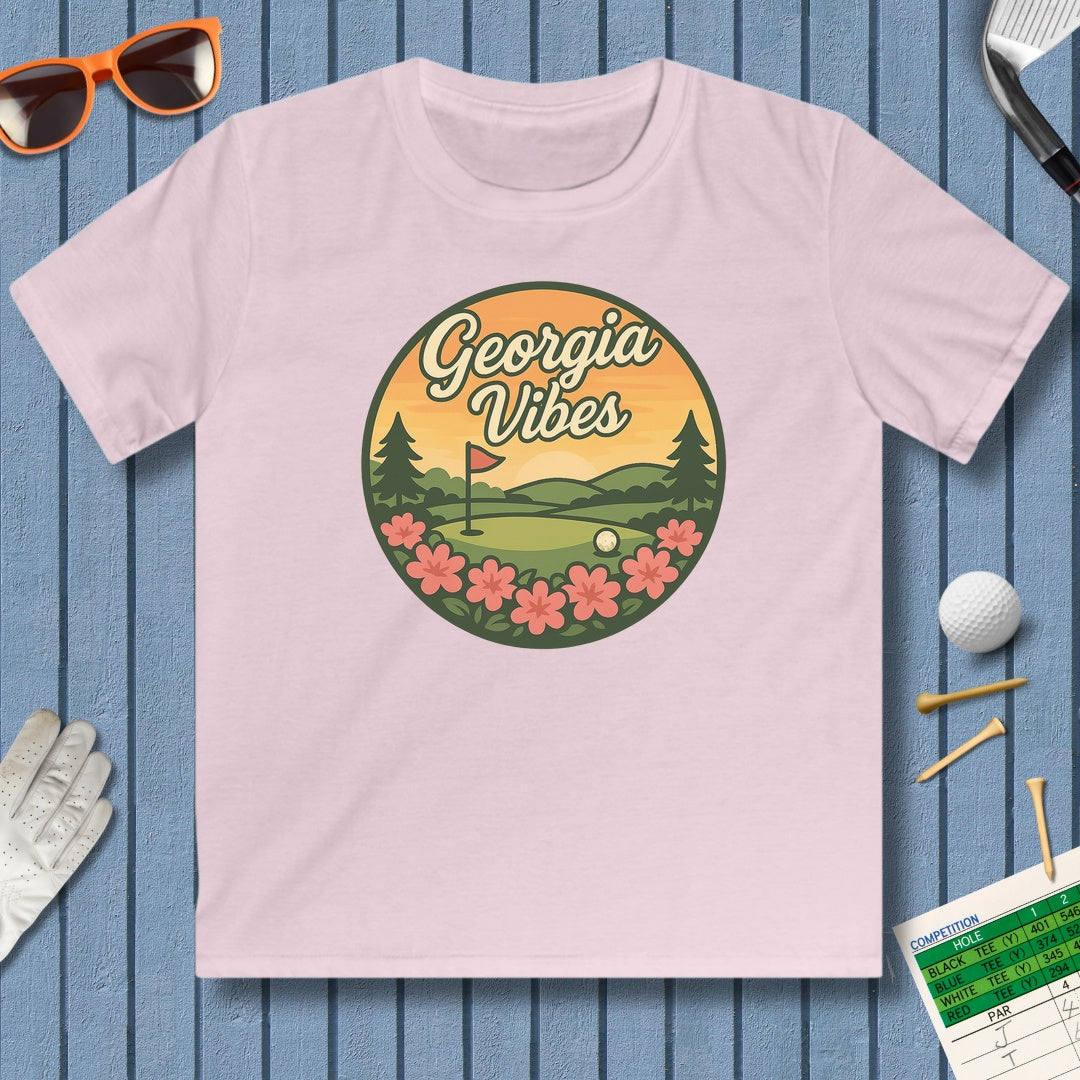 Golf Vibes - Georgia Azalea Edition - Youth Golf T-Shirt in Light Pink