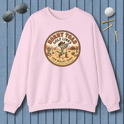 Horny Toad Golf Links - Lick Skillet, Texas - Adult Golf Sweatshirt in Light Pink