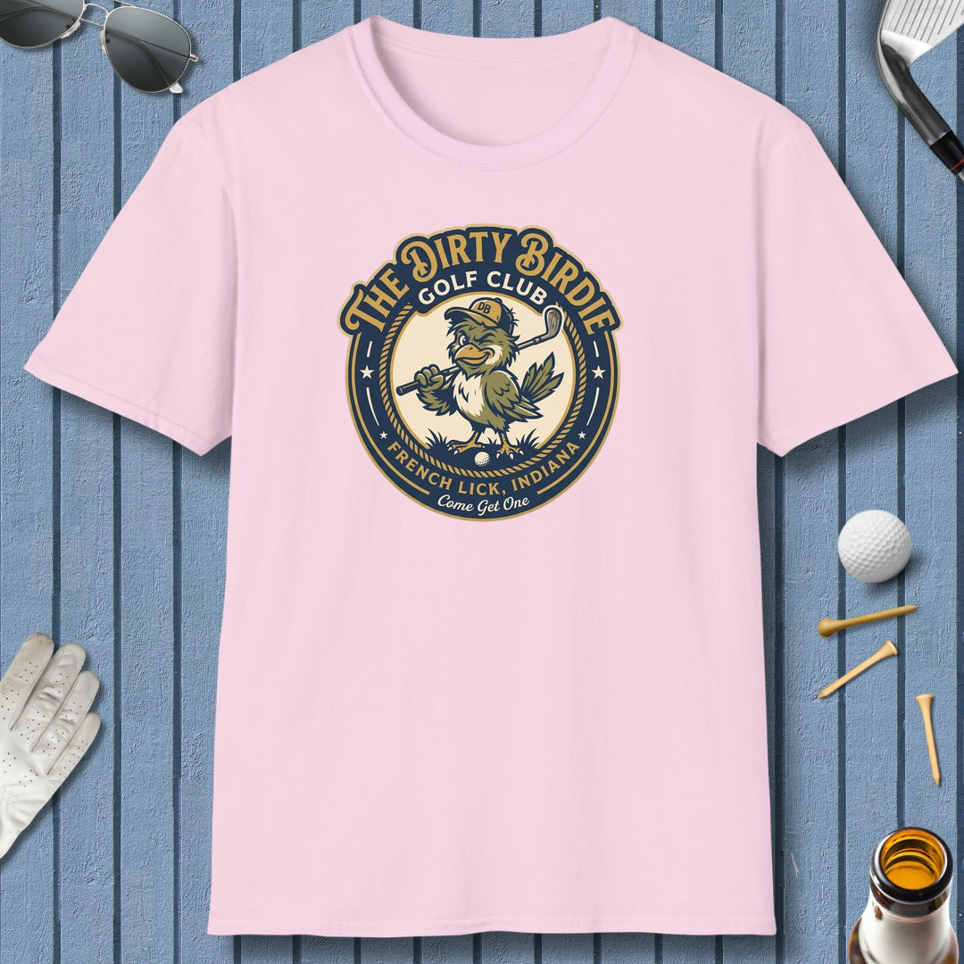 The Dirty Birdie Golf Club - French Lick, Indiana - Adult Golf T-Shirt in Light Pink