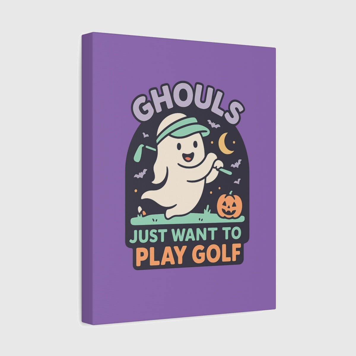 Ghouls Just Wanna Play Golf - Canvas Wall Art - Light Purple - 11×14 - front