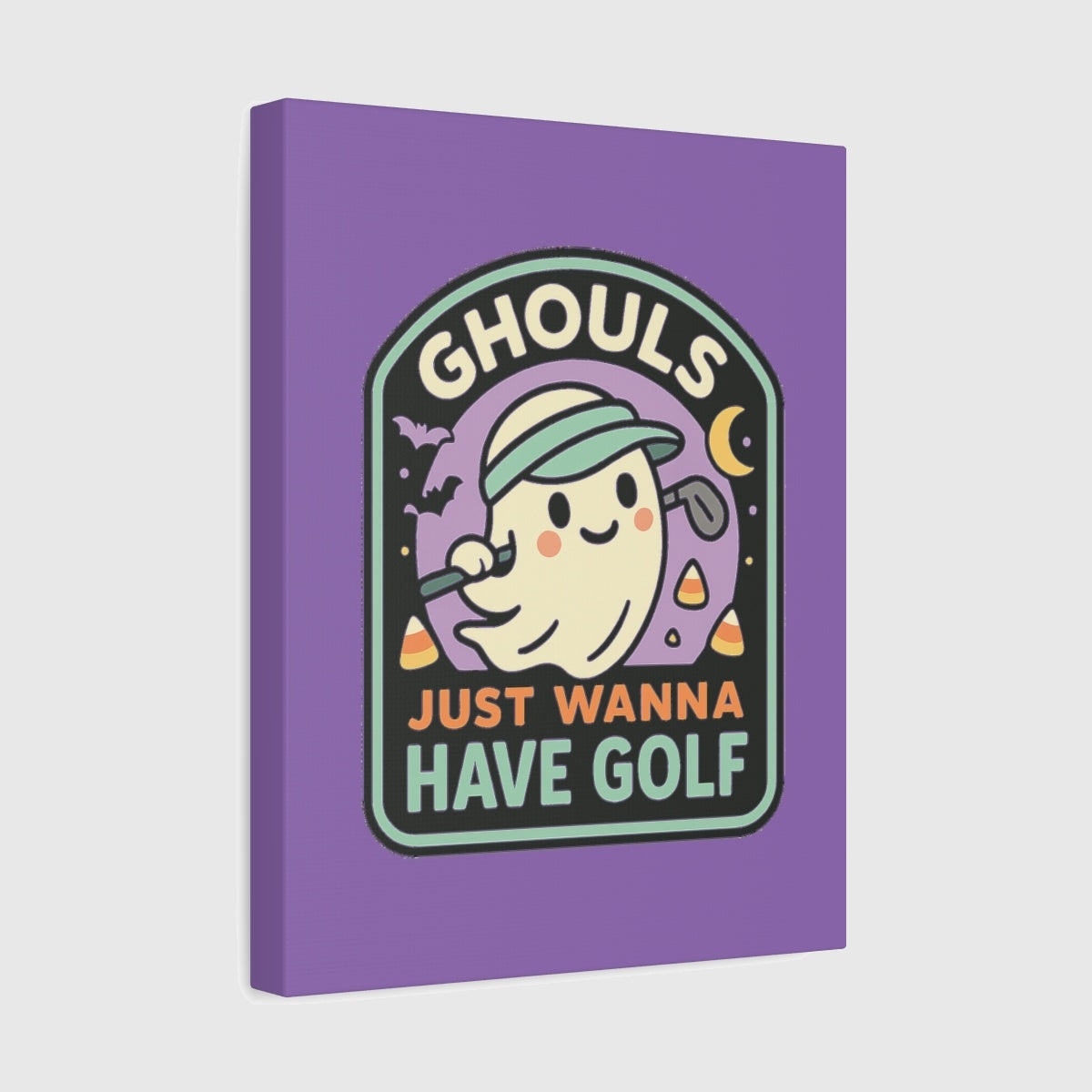 Ghouls Just Wanna Have Golf - Canvas Wall Art - Light Purple - 11×14 - front