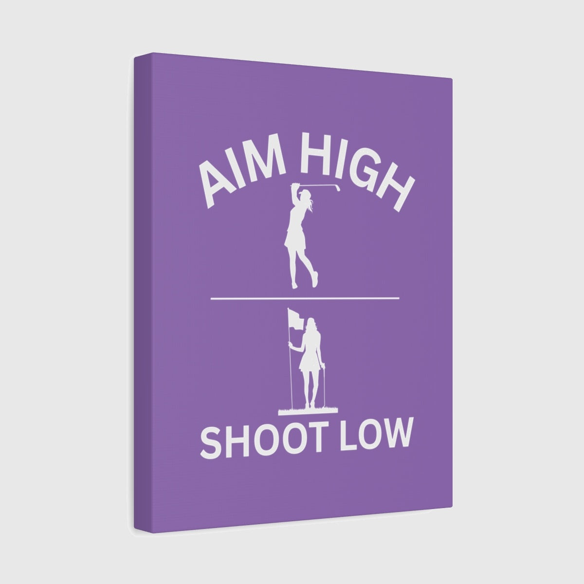 Aim High - Shoot Low (Female) - Canvas Wall Art - Light Purple - 11×14 - front