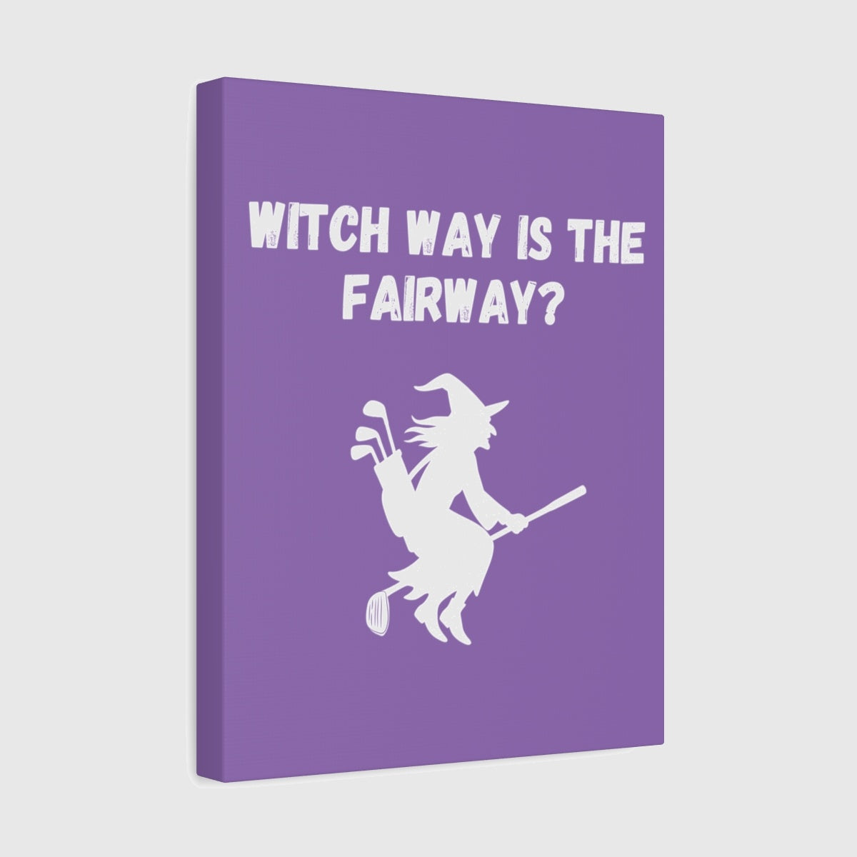 Witch Way is the Fairway - Canvas Wall Art - Light Purple - 11×14 - front