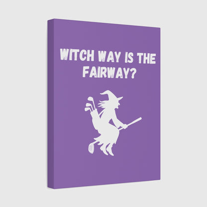 Witch Way is the Fairway - Canvas Wall Art - Light Purple - 11×14 - front
