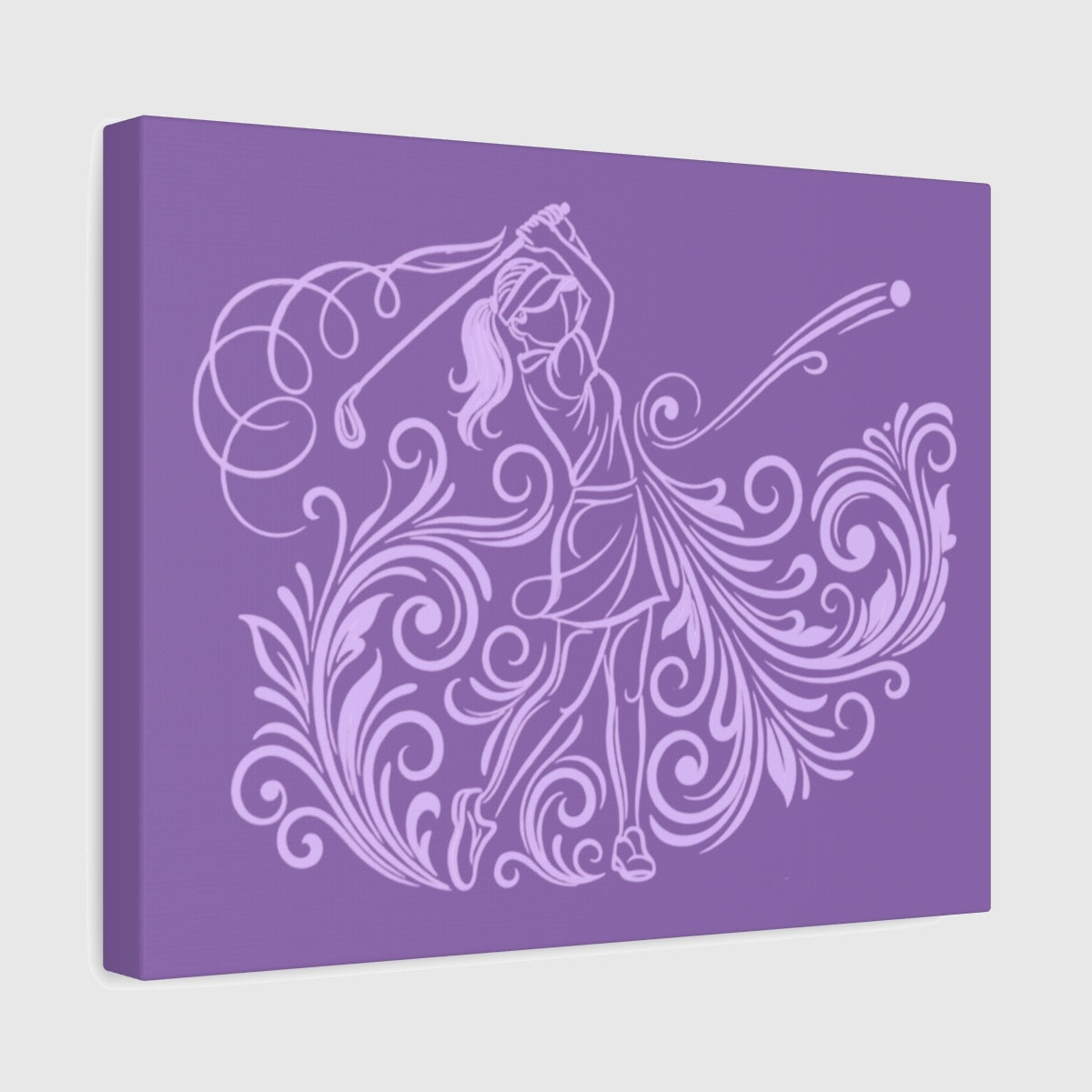 GRACE IN MOTION - Women's Golf Swirl Art - Canvas Wall Art - Light Purple - 11×14 - front