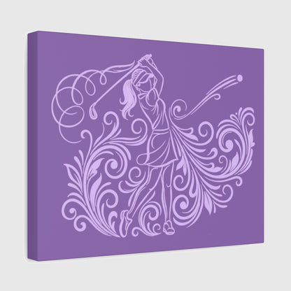 GRACE IN MOTION - Women's Golf Swirl Art - Canvas Wall Art - Light Purple - 11×14 - front