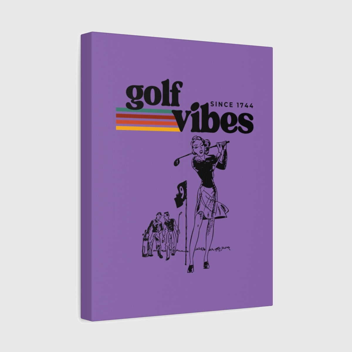Golf Vibes Retro - Canvas Wall Art - Light Purple - 11×14 - front