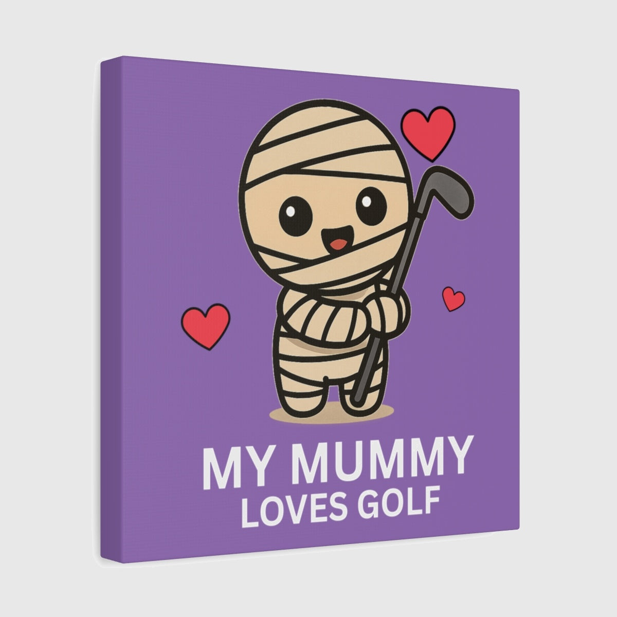 My Mummy Loves Golf - Canvas Wall Art - Light Purple - 12×12 - front
