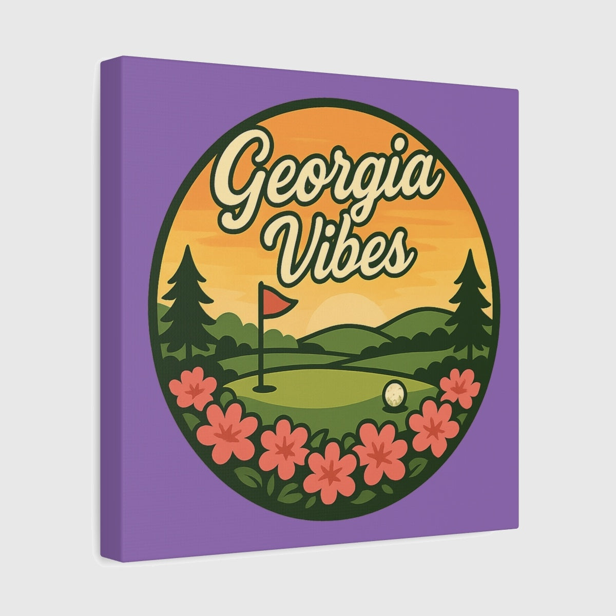 Golf Vibes - Georgia Azalea Edition - Canvas Wall Art - Light Purple - 12×12 - front
