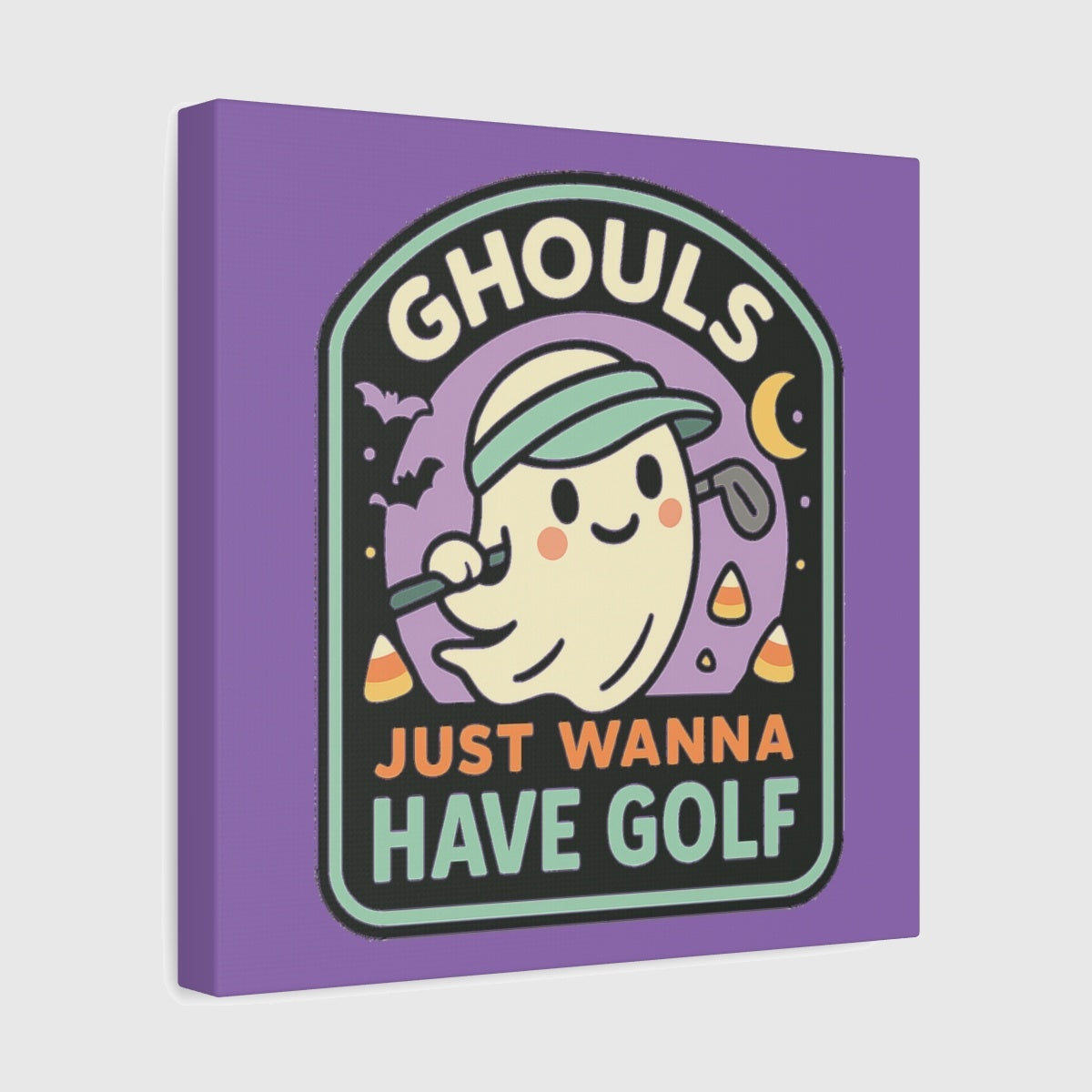 Ghouls Just Wanna Have Golf - Canvas Wall Art - Light Purple - 12×12 - front