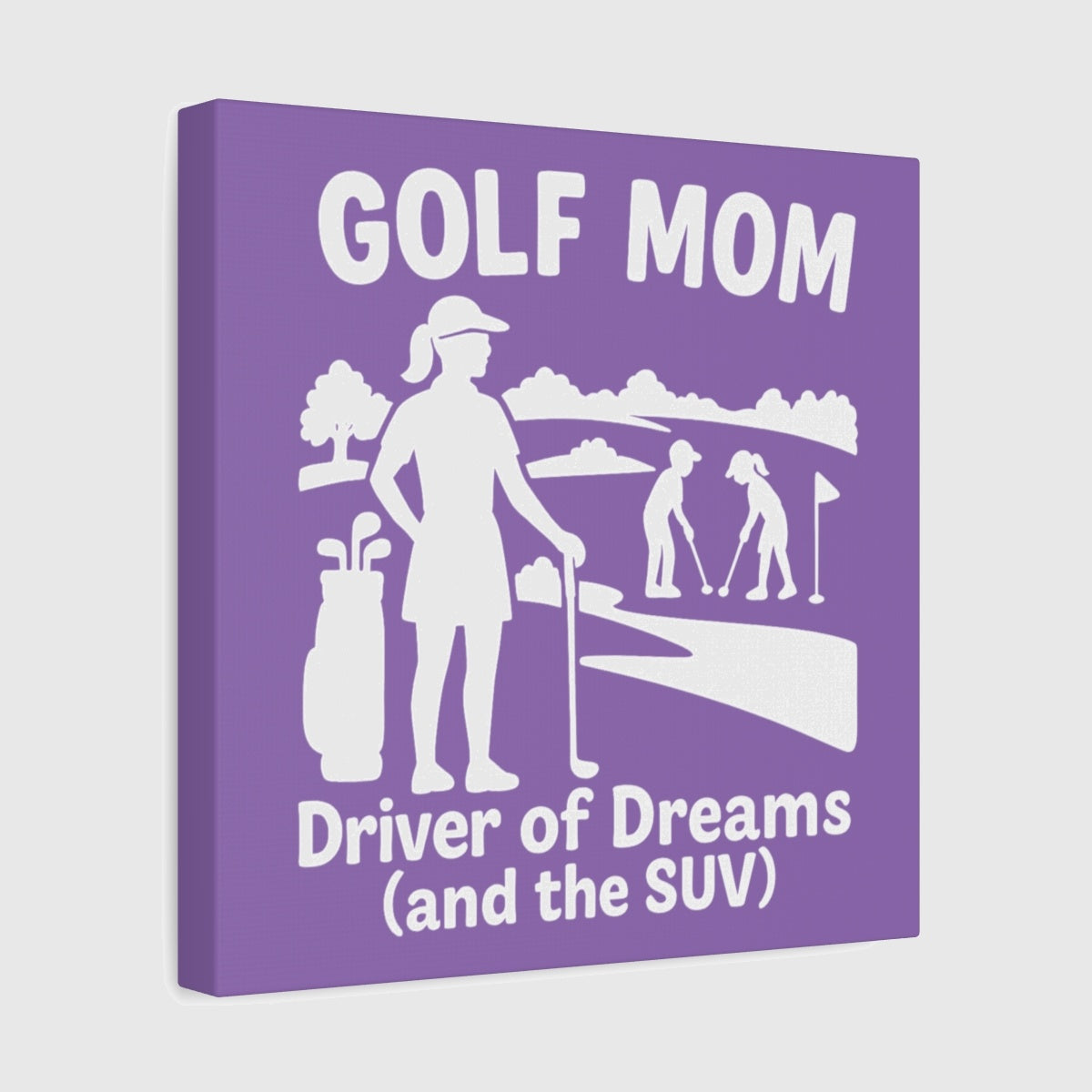 Golf Mom - Canvas Wall Art - Light Purple - 12×12 - front