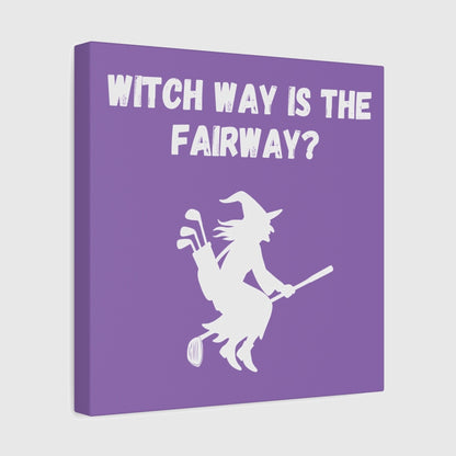 Witch Way is the Fairway - Canvas Wall Art - Light Purple - 12×12 - front
