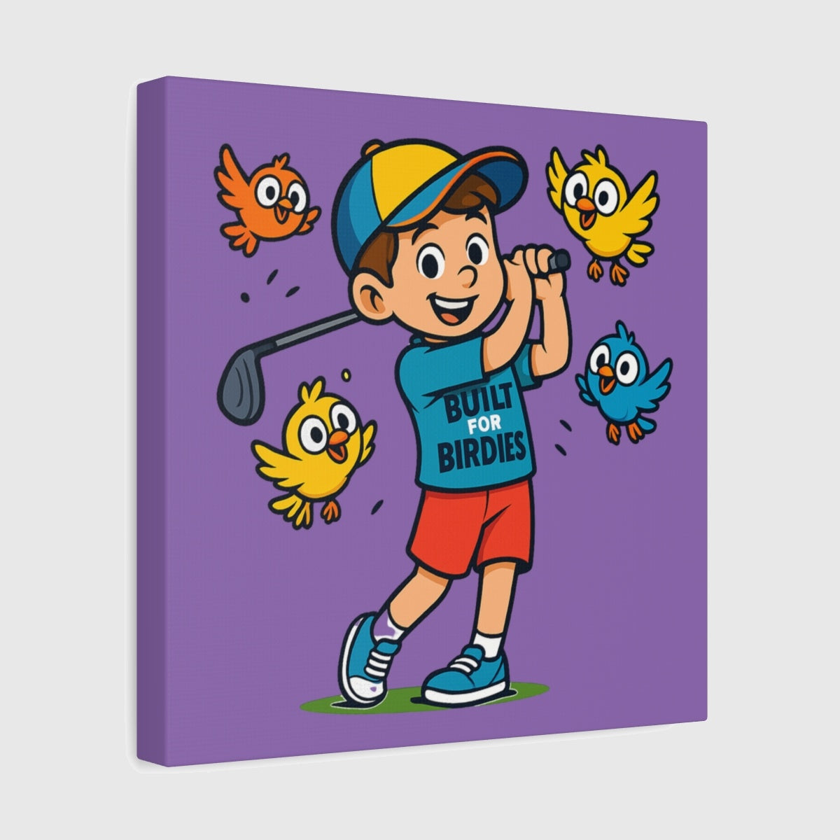 Built for Birdies - Canvas Wall Art - Light Purple - 12×12 - front