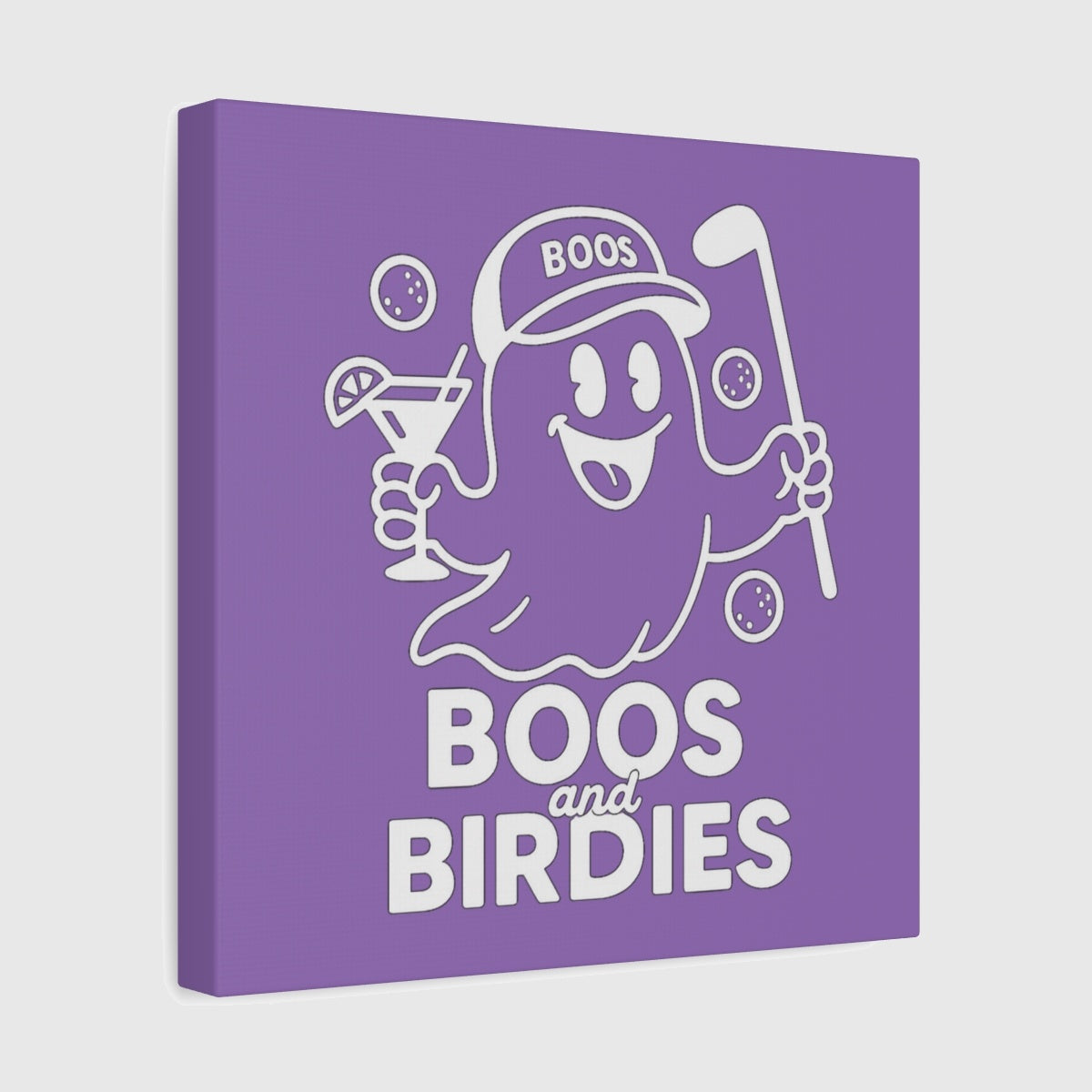 Boos and Birdies - Canvas Wall Art - Light Purple - 12×12 - front