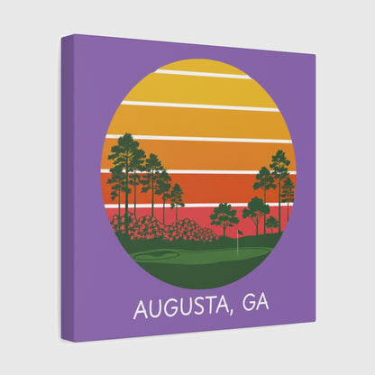 Retro Sunset - Augusta - Canvas Wall Art - Light Purple - 12×12 - front