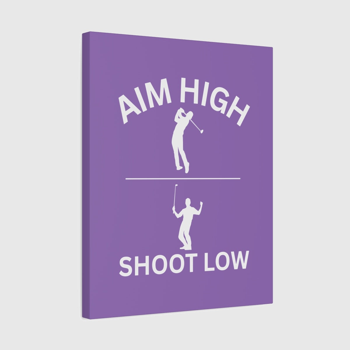 Aim High - Shoot Low (Male) - Canvas Wall Art - Light Purple - 16×20 - front