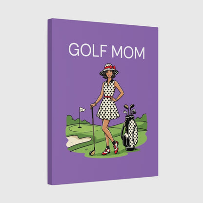 FASHIONABLE GOLF MOM, Polka Dot Dress Tee - Canvas Wall Art - Light Purple - 16×20 - front