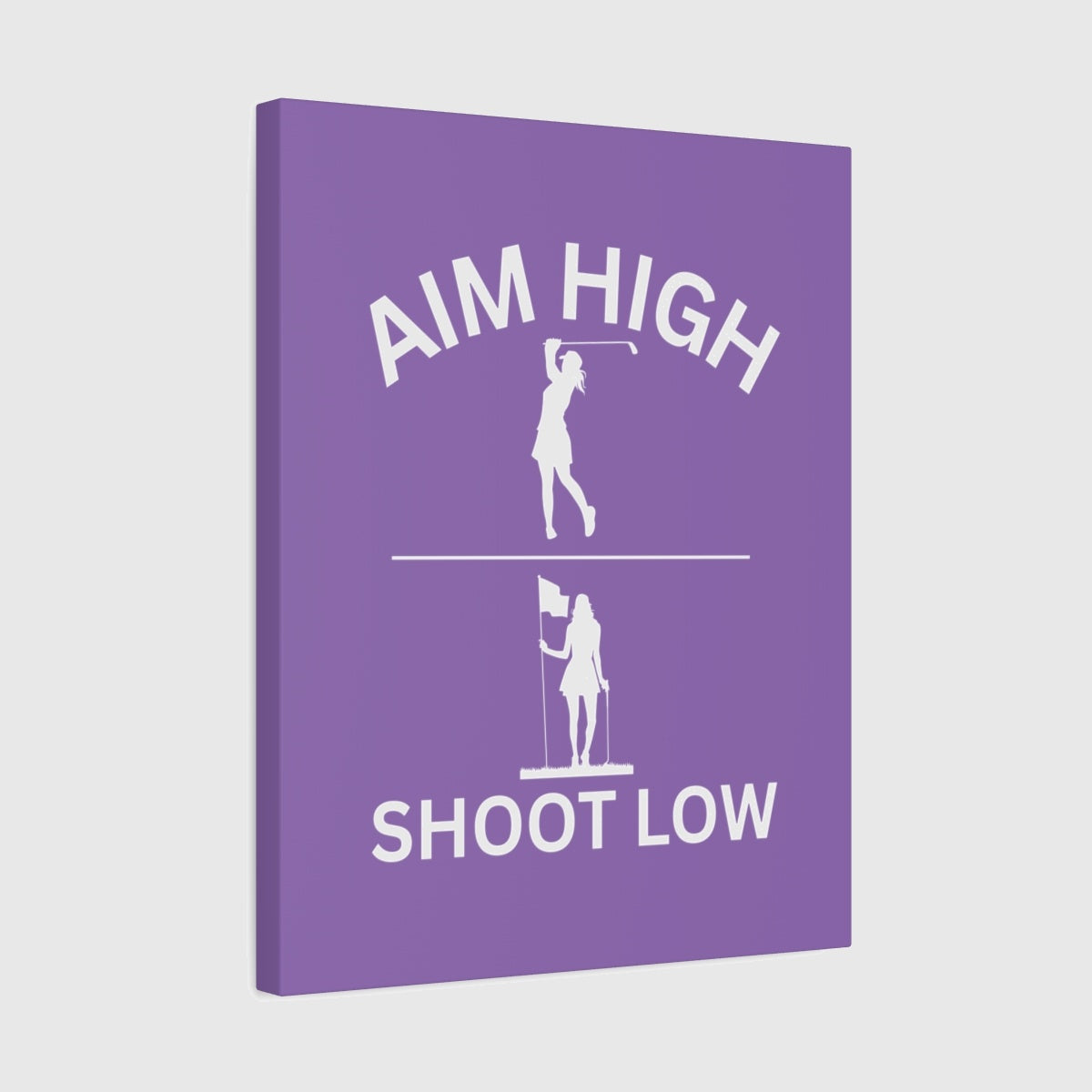 Aim High - Shoot Low (Female) - Canvas Wall Art - Light Purple - 16×20 - front