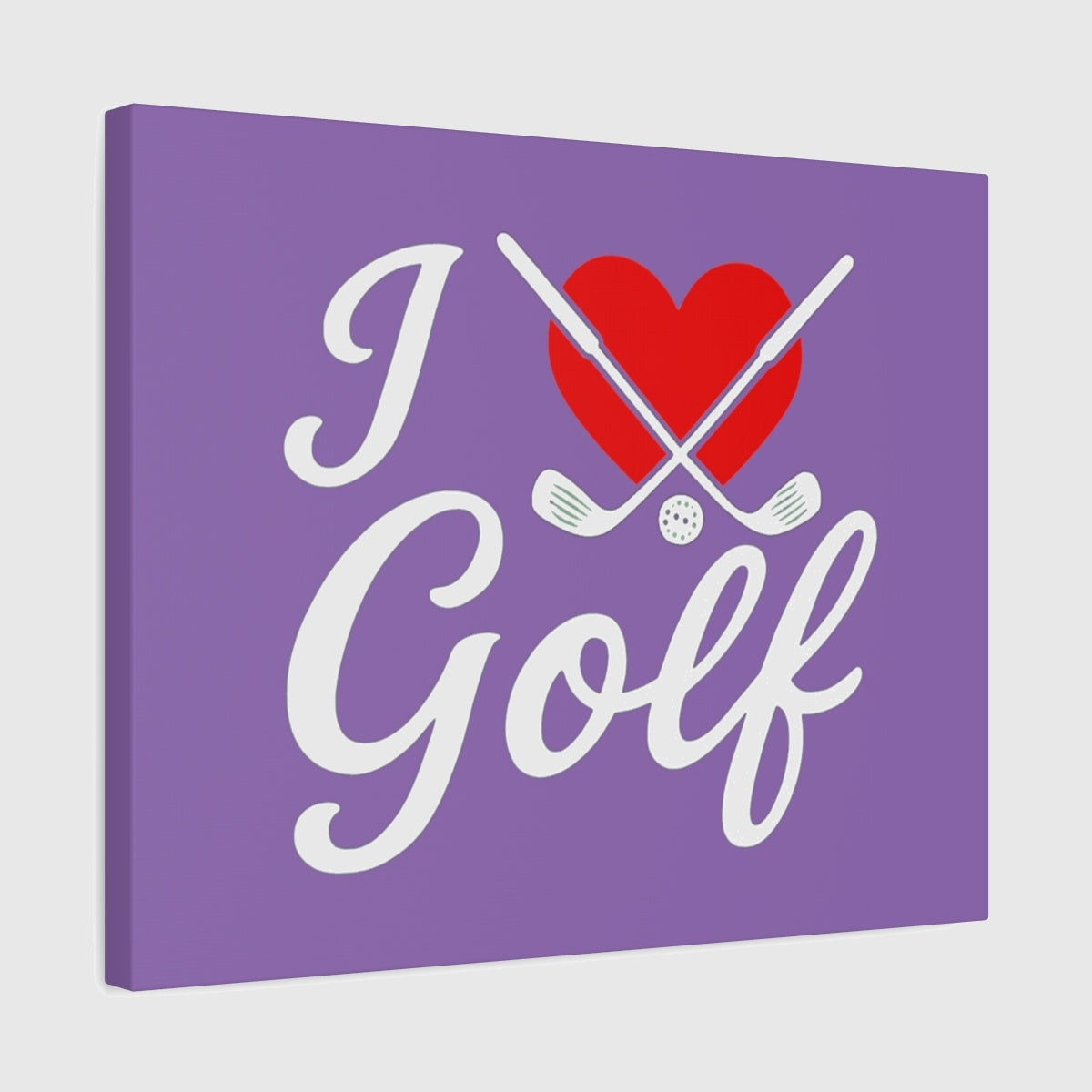 I Love Golf - Canvas Wall Art - Light Purple - 16×20 - front