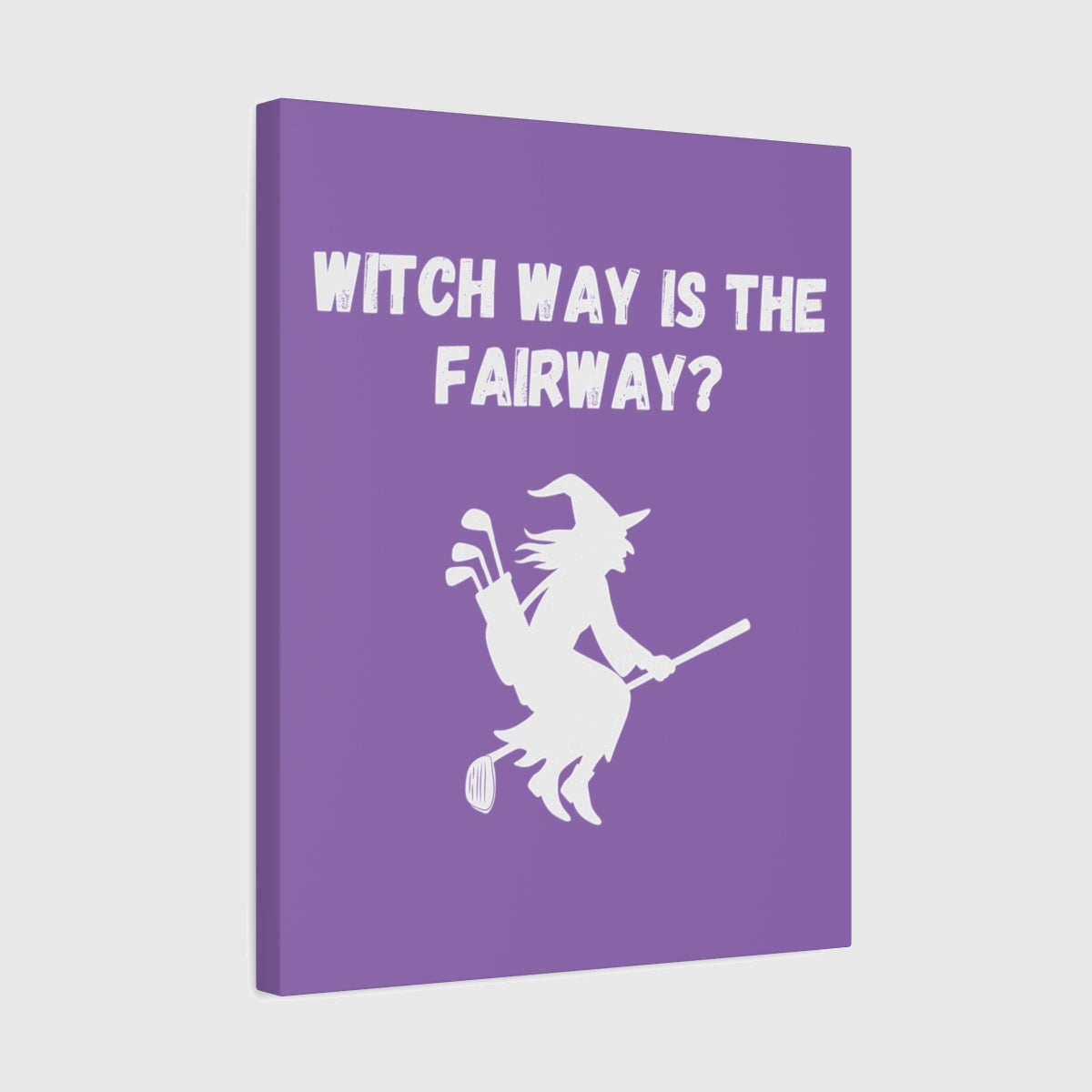 Witch Way is the Fairway - Canvas Wall Art - Light Purple - 16×20 - front
