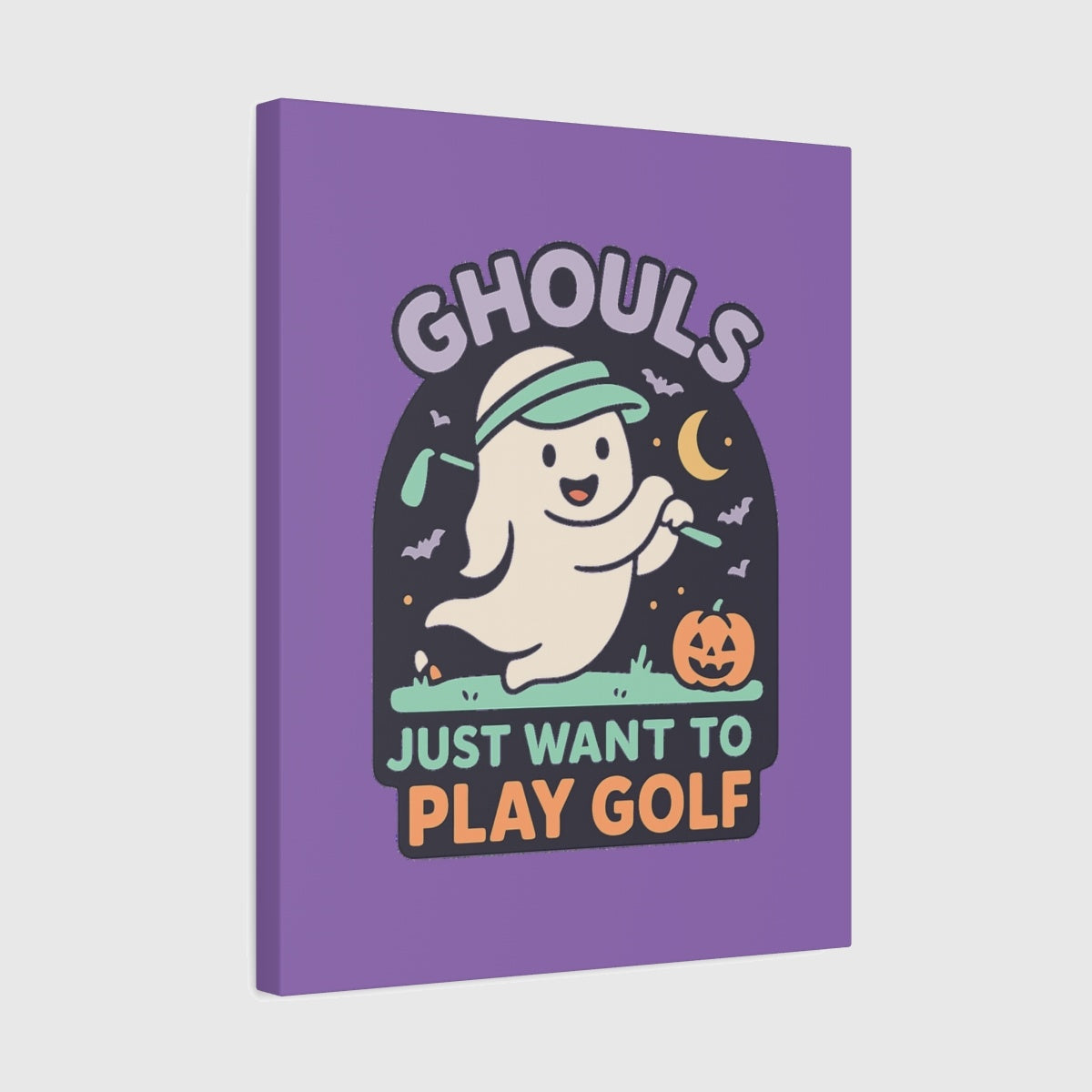 GHOULS Just want to Play Golf - Canvas Wall Art - Light Purple - 16×20 - front