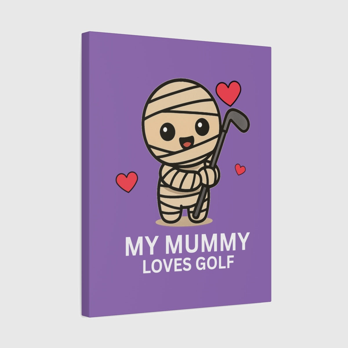 My Mummy Loves Golf - Canvas Wall Art - Light Purple - 16×20 - front