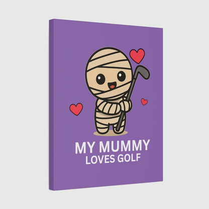 My Mummy Loves Golf - Canvas Wall Art - Light Purple - 16×20 - front