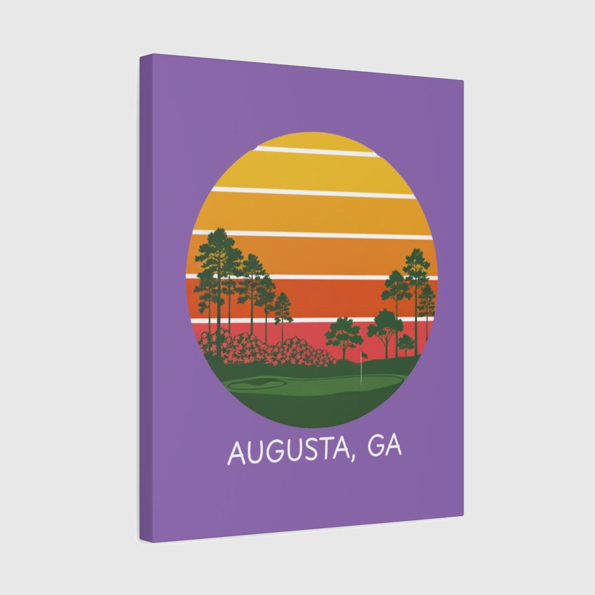 Retro Sunset - Augusta - Canvas Wall Art - Light Purple - 16×20 - front