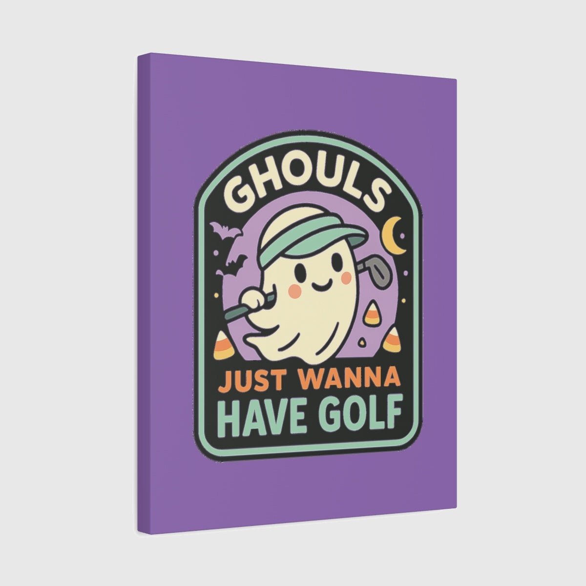 Ghouls Just Wanna Have Golf - Canvas Wall Art - Light Purple - 16×20 - front